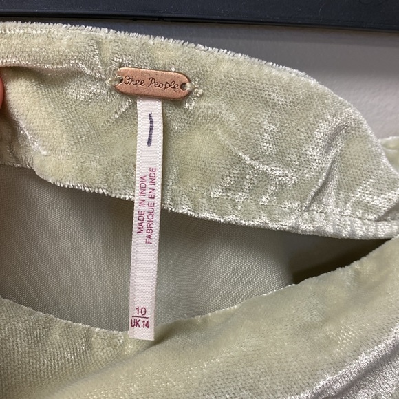 Free People Annalise Velvet Mini Skirt in Sage Green - Picture 2 of 9
